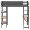 Campus 3-shelf Metal Twin Workstation Loft Bed Matte Black — product view 4