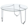 Beller Round Tempered Glass Top Cocktail Coffee Table Chrome — product view 4