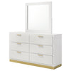 Caraway 6-drawer Dresser with Mirror White — product view 4