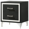 Lucia 2-drawer Nightstand Bedside Table Black — product view 4