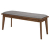 Alfredo Upholstered Dining Bench Grey and Natural Walnut — product view 4
