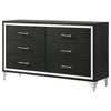 Lucia 6-drawer Dresser Cabinet Black — product view 4