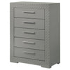 Ives 5-drawer Bedroom Chest of Drawers Grey High Gloss — product view 4
