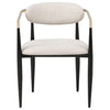 Bradbury Fabric Upholstered Dining Arm Chair Beige (Set of 2) — product view 4