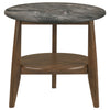 Bradley Round SmartTop End Side Table Smokey Grey and Dark Brown — product view 4