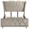 Lorient Queen LED Upholstered Wingback Bed Ivory and Camel — product view 4