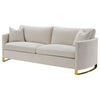 Corliss Upholstered Curved Track Arm Sofa Beige — product view 4