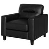 Scotland Faux Leather Upholstered Track Arm Chair Black — product view 4