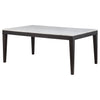 Averill 72-inch Rectangular White Marble Top Dining Table Coffee Bean — product view 4