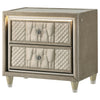 Lorient 2-drawer LED Nightstand with USB Ivory and Camel — product view 4