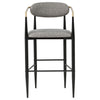 Tina Fabric Upholstered Bar Chair Grey (Set of 2) — product view 4