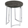 Barcelo Round Faux Marble Top Metal Side Table Grey — product view 4