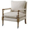 Dempsy Upholstered Accent Chair with Casters Beige — product view 4
