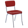 Retro 5-piece Oval Dining Table Set White and Red — product view 4