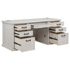 Altidore 68-inch 7-drawer Executive Home Office Desk Distressed White — product view 4