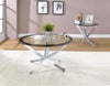 Brooke Round Glass Top Side End Table Metal Base Chrome — product view 4