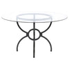 Aviano Round 48-inch Glass Top Metal Dining Table Gunmetal — product view 4