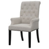 Alana Velvet Upholstered Dining Arm Chair Sand — product view 4