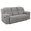 Gilson Chenille Upholstered Reclining Sofa Grey — product view 4