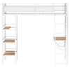 Campus 3-shelf Metal Twin Workstation Loft Bed Matte White — product view 4