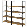 Analiese 63-inch 4-shelf Double Bookshelf Rustic Nutmeg — product view 4
