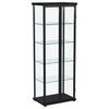 Aero 4-shelf Display Curio Cabinet with LED Lighting Black — product view 4