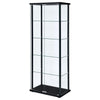 Delphinium 4-Shelf Clear Glass Curio Display Cabinet Black — product view 4