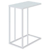 Stella White Glass Top C-Shaped Sofa Side Table Chrome — product view 4