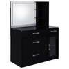 Flora 2-drawer Vanity Set with LED Mirror Black High Gloss — product view 4