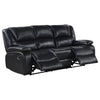 Camila Upholstered Motion Reclining Sofa Black — product view 4