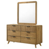 Bennett 6-drawer Bedroom Dresser and Mirror Set Light Oak — product view 4