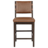Tegan Faux Leather Upholstered Counter Height Chair Cognac (Set of 2) — product view 4