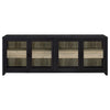 Denison 79-inch 4-door TV Stand Media Console Black — product view 4