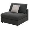 Serene Upholstered Armless Chair Charcoal — product view 4