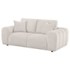 Burnett Chenille Upholstered Wide Arm Loveseat Ivory — product view 4