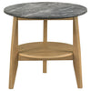 Bradley Round SmartTop End Side Table Grey and Natural — product view 4