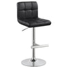 Lenny Tufted Adjustable Leatherette Bar Stool Black (Set of 2) — product view 4