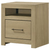 Hendricks 1-drawer Nightstand Bedside Table with Cubby Light Oak — product view 4