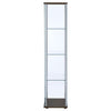 Bellatrix 3-shelf Clear Glass Curio Cabinet Cappuccino — product view 5