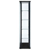 Delphinium 4-Shelf Clear Glass Curio Display Cabinet Black — product view 5
