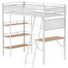 Campus 3-shelf Metal Twin Workstation Loft Bed Matte White — product view 5