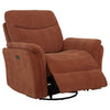 Adler Upholstered Power Swivel Glider Recliner Rust — product view 5