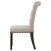 Alana Upholstered Dining Side Chair Beige Smokey Black (Set of 2) — product view 5