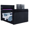 Tisdall Queen Flame Visualizer Wingback TV Bed Black — product view 5