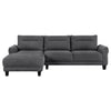 Caspian Upholstered Curved Arm Chaise Sectional Sofa Grey — product view 5