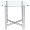 Cronin 3-piece Tempered Glass Top Coffee Table Set Chrome — product view 5