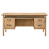 Goodson 64-inch 4-Drawer Double Pedestal Computer Desk Distressed Light Brown — product view 5