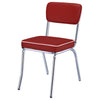 Retro Upholstered Dining Side Chair Red (Set of 2) — product view 5