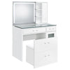Flora 2-drawer Vanity Set with LED Mirror White High Gloss — product view 5