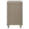 Antonella Upholstered 3-drawer Nightstand Ivory and Camel — product view 5